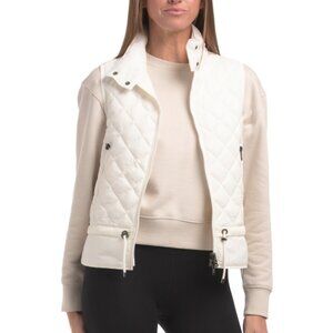 Bogner Elina Drop-waist Padded Vest In Sea Shell